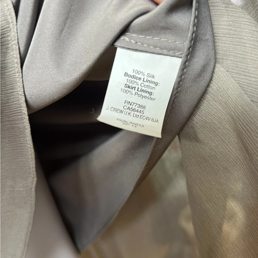 J. Crew - Womens Grey Silk Strapless Dress Sz 2